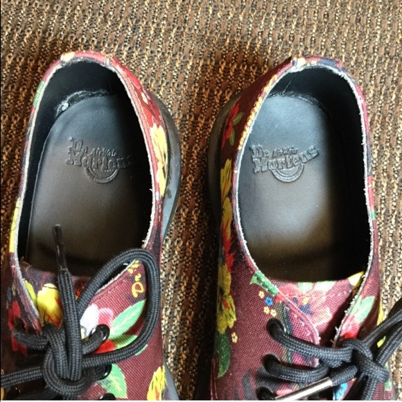 Rare Auth Dr. Martens Floral Flower Sneakers Shoes - Picture 5 of 6